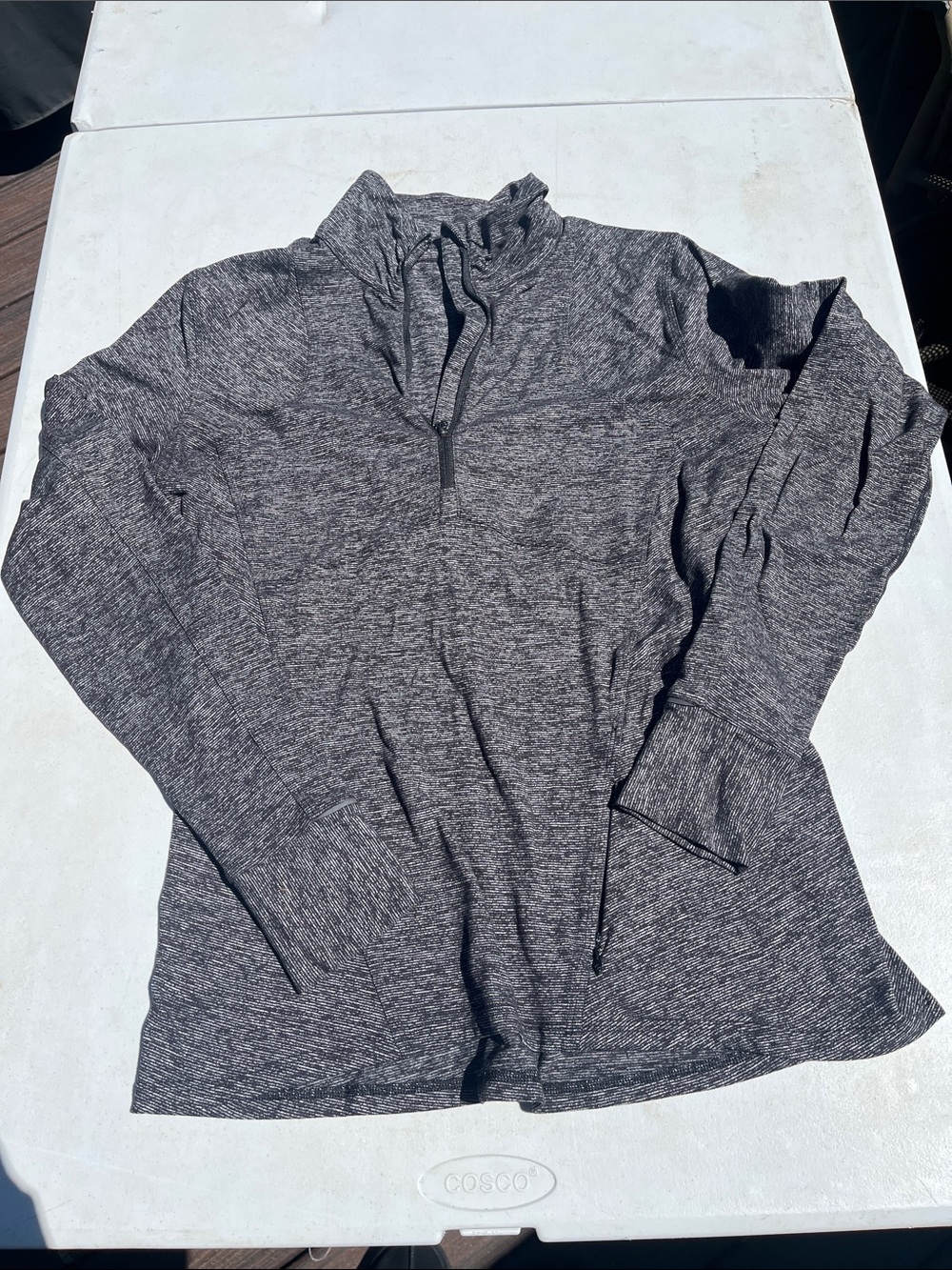 lululemon athletica Women's Long Sleeve Heathered Charcoal Quarter-Zip